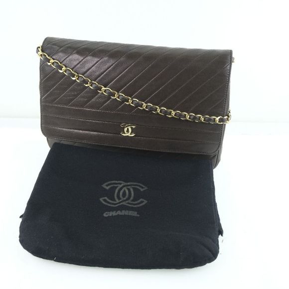 Chanel Chain Shoulder Bag Lambskin Black Gold Metal Fittings Black - Picture 11 of 11